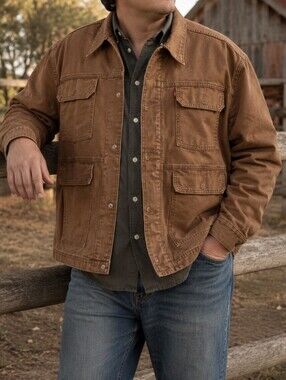 NWT Levi's Brown Canvas Field Jacket Plus Size Utility Workwear Countrycore